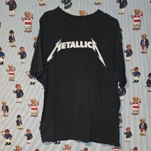 Vintage 2010 METALLICA Spellout Black Band Tee Large